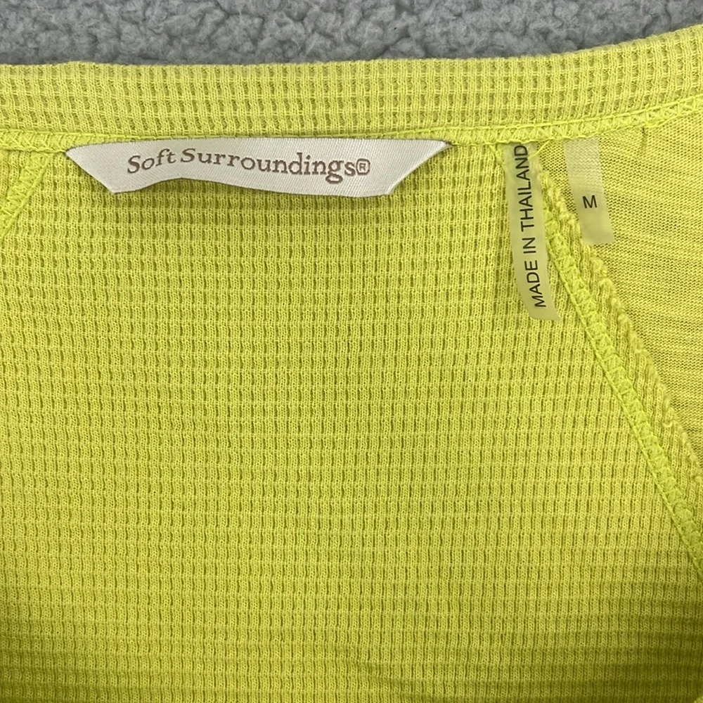 Soft Surroundings yellow base layer pullover thermal women’s shirt medium warm - Picture 5 of 9